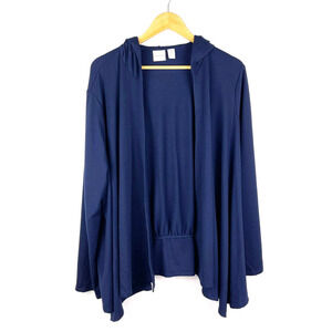 Chico’s Zenergy Navy Blue Stretchy Cardigan Lounge Hoodie Women's Size 3 US XL